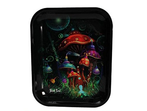 Black Leaf' Rolling Tray 'Mushroom' L von altrado Headshop