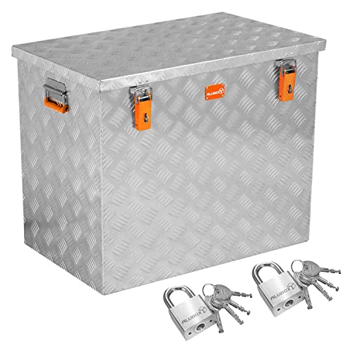 alubox Werkzeugtruhe ABX-R234 Aluminium Riffelblech Werkzeugkiste Transportkiste 234 Liter PROMO inkl. 2 Edelstahl Schlösser von alubox