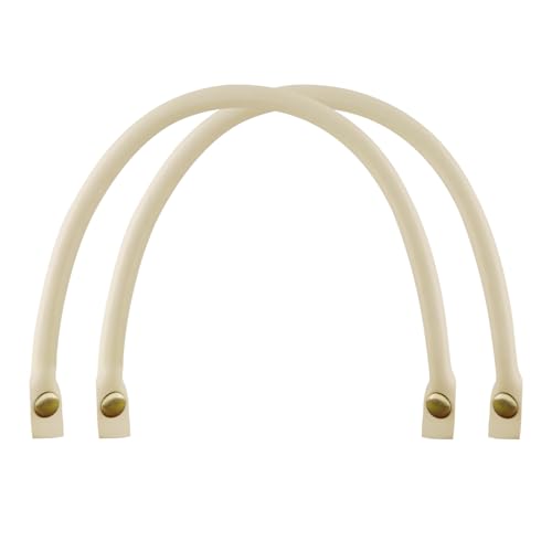 alwaiiz 2 Stück Druckknopf Taschenhenkel Leder, Ersatz Henkel für Taschen, Abnehmbare Handtasche Zubehör Für Heimwerker Handtasche(Aprikose) von alwaiiz