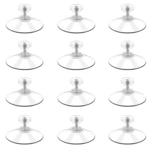 alwaiiz 12 Stück Ø 50mm Saugnapf mit Gewinde Rändelschrauben-Saugnäpfe Klare PVC-Saugpolster Starker Klebesaughalter mit Schraubmutter für Autoschirmtür Glasfenster von alwaiiz