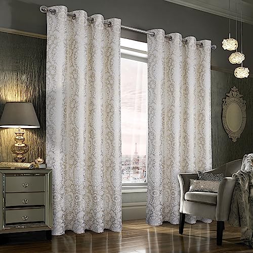 always4u 100% Blickdichter Verdunkelungsvorhang mit Golddruck 2er Set, Gardinen mit Ösen aus Samt, Thermovorhänge für Schlafzimmer Wohnzimmer Küche,Kälteisolierend, Weiß,140x245cm always4u 100% Blickdichter Verdunkelungsvorhang mit Golddruck 2er Set, Gardinen mit Ösen aus Samt, Thermovorhänge für Schlafzimmer Wohnzimmer Küche,Kälteisolierend, Weiß,140x245cm von always4u