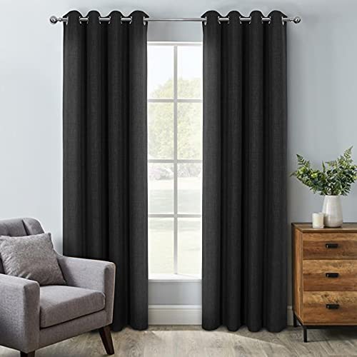 always4u Vorhang Blickdicht 100% mit Ösen, Elegente Gardinen Wohnzimmer Modern Abdunkelnde Vorhänge Schallschutz Schlafzimmer Fenster, Grau Anthrazit 245x140cm 2er Set always4u Vorhang Blickdicht 100% mit Ösen, Elegente Gardinen Wohnzimmer Modern Abdunkelnde Vorhänge Schallschutz Schlafzimmer Fenster, Grau Anthrazit 245x140cm 2er Set von always4u