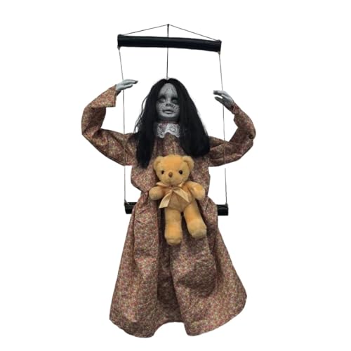 Soundeffekt-Geisterpuppe, geräuschaktivierte Figur mit beleuchtetem LED-Auge für Halloween-Party-Dekorationen, sprachgesteuerte Puppendekoration von amangul