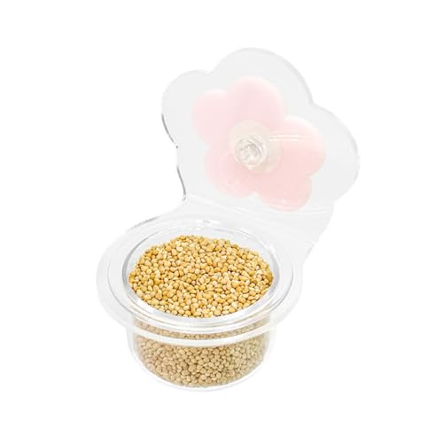 Transparenter Acryl-Futterspender zum Aufhängen mit Doppel-Futternäpfen und stehender Holzstange für Papageien, Aras, Vogelkäfig, Halterung, transparenter Vogelfutterspender für Lovebirds und Finken von amangul