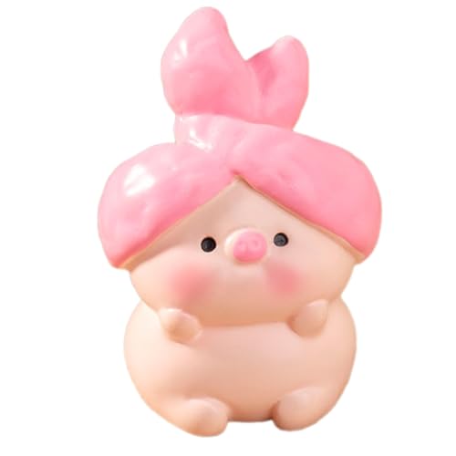 amangul Beauty Makeup Piggy Figuren Miniaturen für Auto Armaturenbrett Ornament und Home Office Desktop Regale Dekore Figuren Puppen (Haarband) von amangul