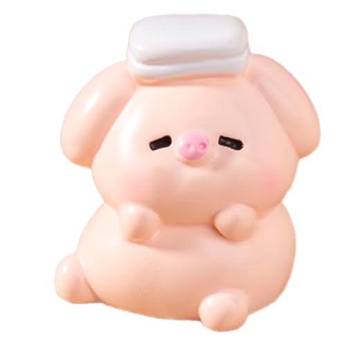amangul Beauty Makeup Piggy Figuren Miniaturen für Auto Armaturenbrett Ornament und Home Office Desktop Regale Dekore Figuren Puppen (Handtuch) von amangul