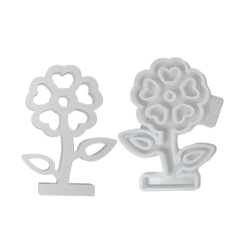 amangul Gießform aus Silikon für Blumen oder Basis, für Frühlingsbasteln und Heimdekoration, Kerzenherstellung, Harze, Zement, Gipsform (2) von amangul