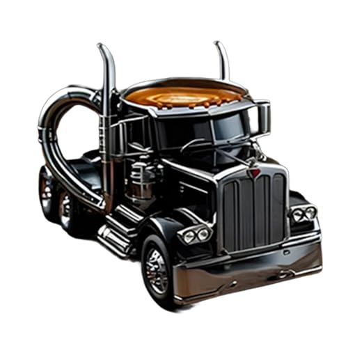amangul Handgefertigte Tasse in LKW-Form, 340 ml, Kunstharz, Kaffeetasse für Zuhause und Büro, Dekoration, Wasserbecher, einzigartig (schwarz) von amangul