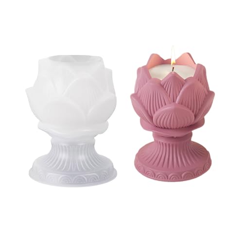 amangul Lotus-Kerzenhalter Silikonform Blume Kerzenständer Betonformen Blumentopf Pflaster Form Schmuck Aufbewahrungsschale (Abschnitt 4) von amangul