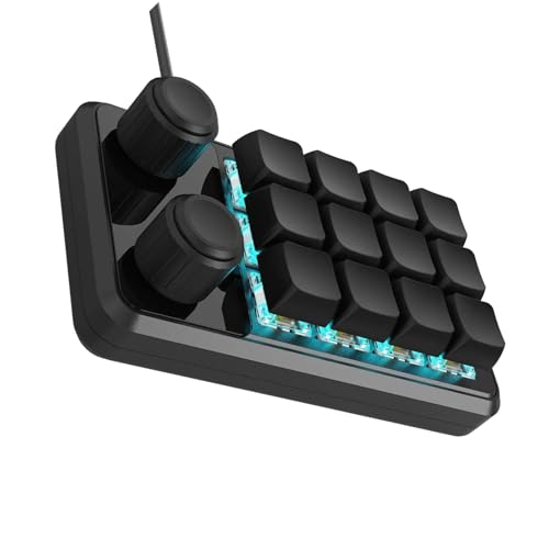 amangul Makro-Pad mit 12 Tasten für Gamer und professionelle RGBs, beleuchtet, programmierbar mit Typ-C-Kabel von amangul