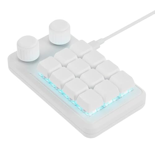 amangul Makro-Pad mit 12 Tasten für Gamer und professionelle RGBs, beleuchtet, programmierbar mit Typ-C-Kabel von amangul
