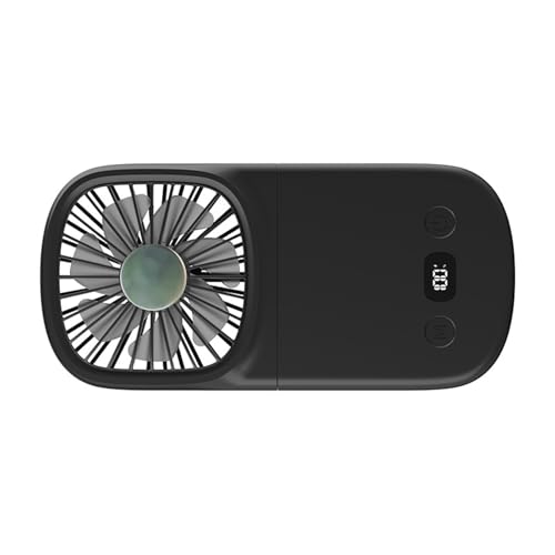 amangul Multifunktionaler Handventilator, effizienter Kühlventilator, 1200 mAh, ABS-Textur, geeignet für Reisen, Büro und Außenbereich (schwarz) von amangul