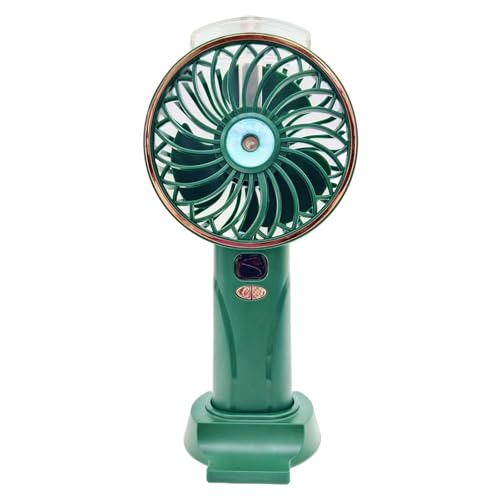 amangul Multifunktionaler Handventilator, effizienter Kühlventilator, 2400 mAh, leistungsstarker Ventilator, ABS-Textur, für Reisen, Büro und Außenbereich (Grüngold) von amangul