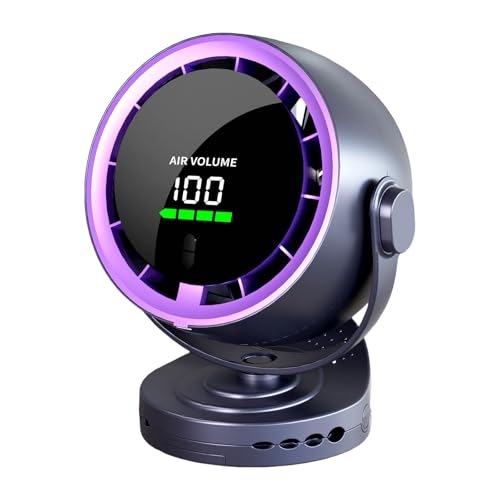 amangul Multifunktionaler Tischventilator, effizienter Kühlventilator, 4000 mAh, leistungsstarker, leiser Ventilator, ABS-Textur für Reisen, Büro, Außenbereich (grau) von amangul