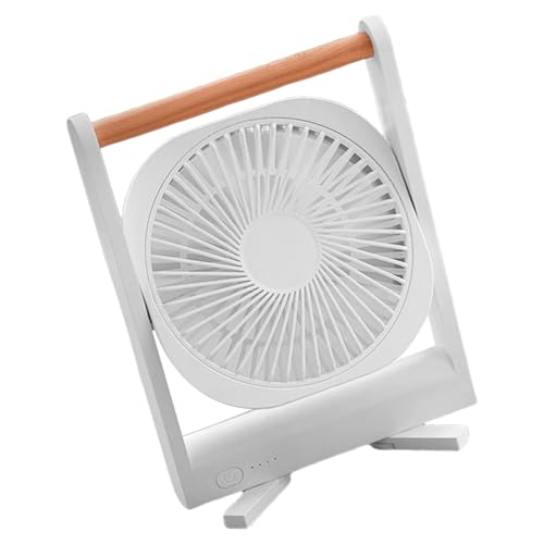amangul Praktischer USB-betriebener Tischventilator mit leisem Betrieb, wiederaufladbar, Luftkühlung, Ventilator, ABS-Textur, für Büro oder Reisen (weiß) von amangul
