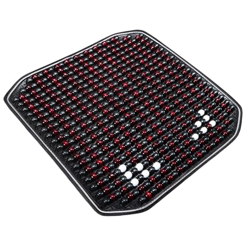 amangul Sitzkissen von Friendly Wooden Beads 42 x 42 cm, quadratisches Stuhlkissen, stützende Sitzfläche, handgewebte Holzperlenmatte von amangul