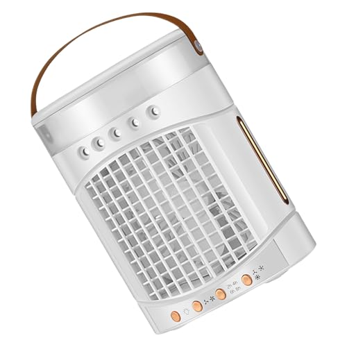 amangul Tragbarer, blattloser Schreibtischventilator, Nebelfunktion, 3 Geschwindigkeiten, 600 ml, Tanks in 7 Farben, für Schlafzimmer, Büro (weiß) von amangul