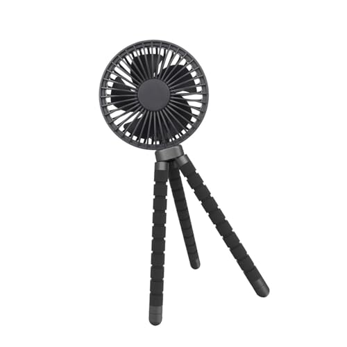 amangul Tragbarer USB-Ventilator, klein, ABS-Textur, mit flexiblem Oktopuss-Clip, 3 einstellbare Geschwindigkeiten, für Kinderwagen, Büro, Camping von amangul