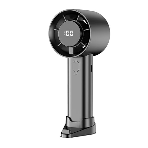amangul Wiederaufladbarer USB-Handventilator, leise, kleiner Ventilator, 100 Geschwindigkeitsstufen, tragbarer Schreibtischventilator für Büro, Reisen, Urlaub, Geschenke (grau) von amangul