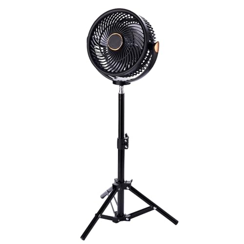 amangul Wiederaufladbarer Ventilator zum Anklippen, USB-betriebener Lüfter mit LED-Nachtlicht, 5 Geschwindigkeiten, leiser Betrieb für Büro, Camping von amangul