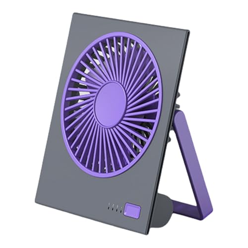 amangul Wiederaufladbarer kleiner Ventilator mit 4 Geschwindigkeiten, verstellbarer Schreibtischventilator, Textur, geeignet für leise und effiziente Kühlung (grau) von amangul