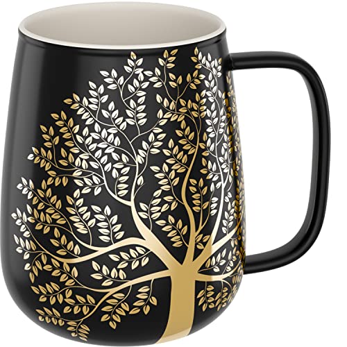 amapodo Jumbotasse - Große Tasse 600ml - XXL Tasse Groß - Grosse Kaffeetasse - Bürotasse - Kaffeepott - Geburtstag Geschenk Männer - Kaffeebecher Porzellan - Keramik Tasse groß - Dunkelgrau von amapodo