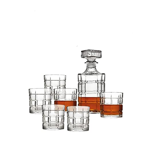 7-tlg Whisky Karaffe & Gläser Set Gläserset Trinkgläser Whiskey Likör Dekanter von amara-global