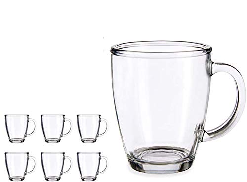 amara-global 6 Latte Macchiato Gläser 300ml mit Henkel Kaffeegläser Klar DM-8c von amara-global