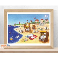 Poster A3 "Laboe Strand" von amarillu