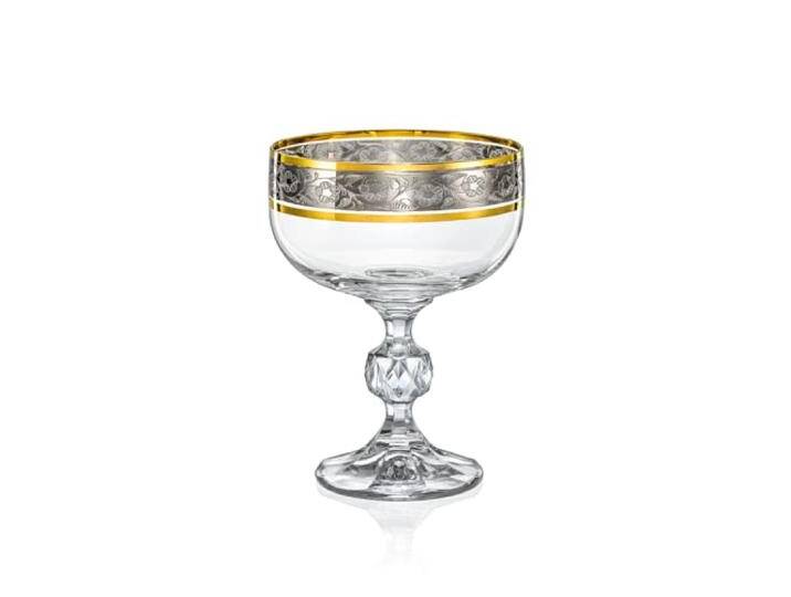 Crystalex Sektschale Claudia Exclusive Gold Platin Kristallglas 200 ml 6er Set Bohemia von amazon