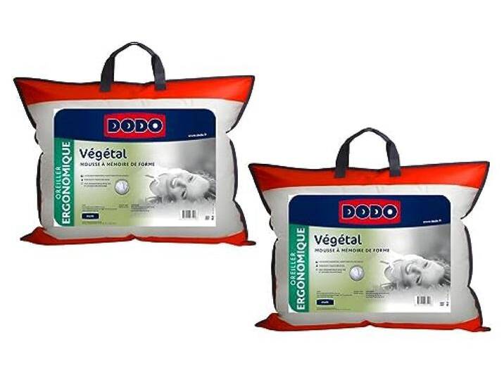 DODO Ergonomisches Visco-Kopfkissen 2er-Set - 45 x 70 cm Vegetal von amazon