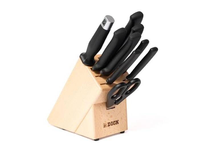 F. DICK ProDynamic Messerset im massiven Buchenholz-Messerblock – 6 Messer, Wetzstahl, Küchenschere & Fleischgabel – Profi-Küchenset ergonomisch & langlebig – Made in Germany von amazon