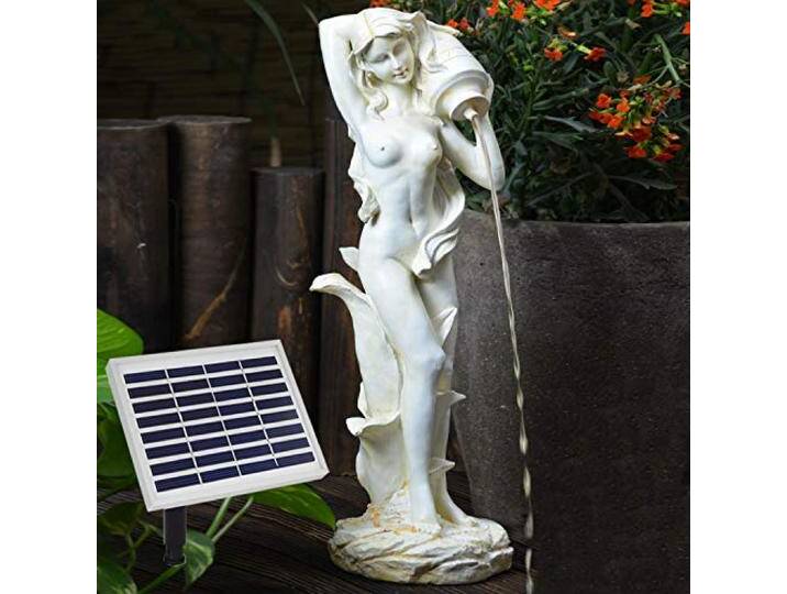 Garten BRUNNEN SOLAR TEICHPUMPE SOLAR SPRINGBRUNNEN GARTENBRUNNEN SOLAR WASSERSPIEL Muse mit Wasserkrug Set SOLAR PUMPE TEICHPUMPE f. TERRASSE TEICH Garten GARTENTEICH (7-SP02127V007) von amazon