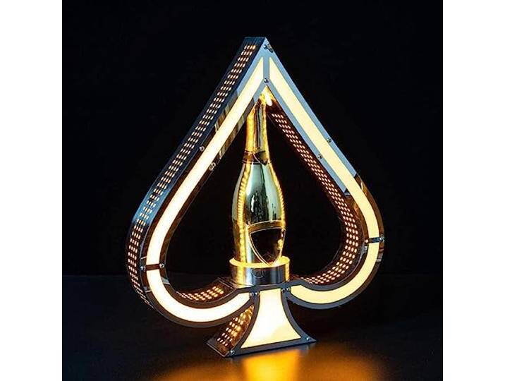 GlowBar Wiederaufladbare Farbe blinkender Armand De Brignac Champagner Glorifier Presenter LED Ace Spade VIP Display Wandzubehör für LED-Display Wand Ass Ständer Acryl Champagner Schild Service Fre von amazon