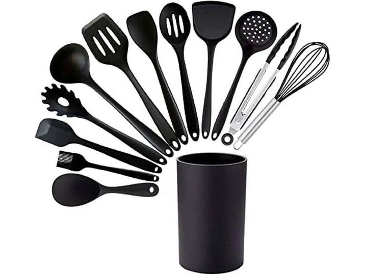 Küchenutensilien Set Küchenhelfer Set hochwertig Kochen Geschirr Werkzeug Silikon Utensilien Set Antihaft-Kochgeschirr Pfannenwender Schneebesen Schaufel von amazon