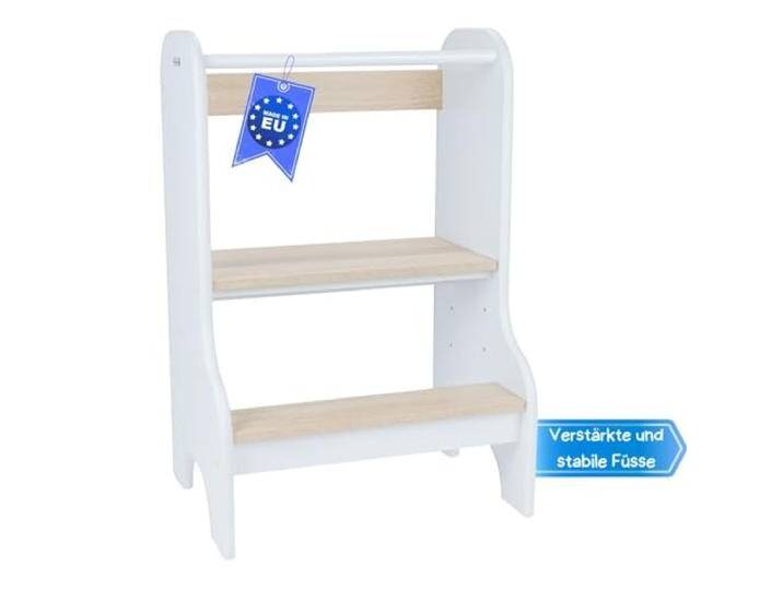 Love Gifts® Lernturm für Kinder mit Kippschutz und höhenverstellbar Learning Tower mit sicheren Kanten Küchenhelfer & Lernturm ab 1 Jahr für gleichzeitige Benutzung von Zwei Kindern, Weiß-Braun von amazon