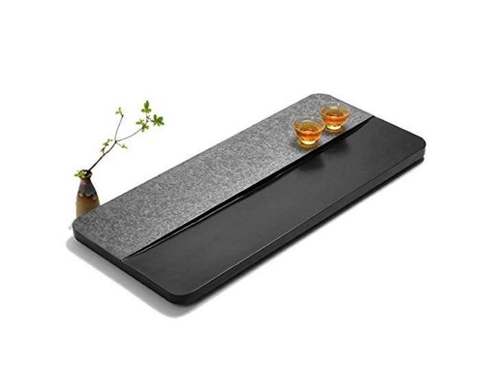 Teeservice Natur-Schwarz-Stein Tee-Behälter Rechteckige Tee-Behälter Chinese Kung Fu Tee-Set Hand Geschnitzt Tee-Behälter (Color : Black, Size : 50x25x3cm) von amazon