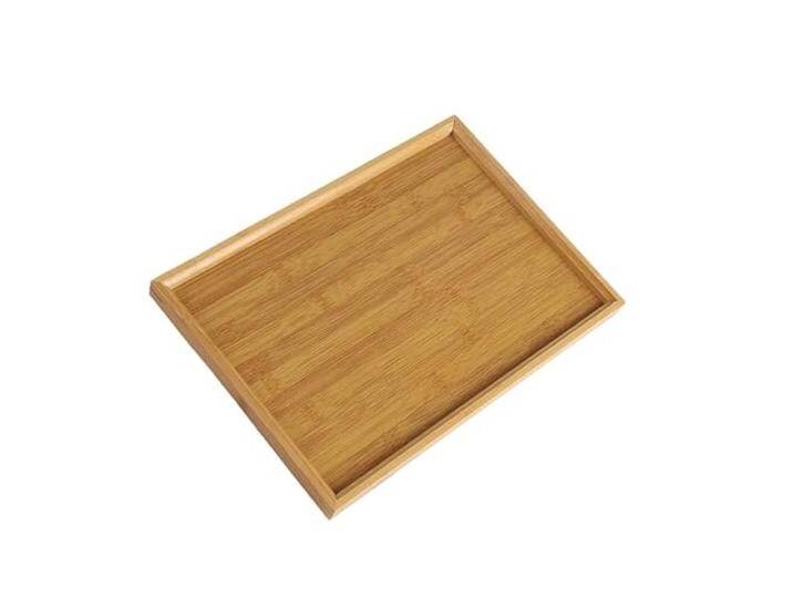 ZFIHAV Serviertablett 2 stücke Holz Rechteckigen Tablett Tee Tasse Tabletts Geschirr Tablett Ablage for Küche Party Tee Bar(44x32cm) von amazon