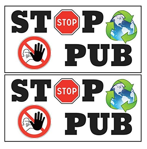2 x Aufkleber STOP PUB 4 x 8 cm für Briefkasten 2 x Aufkleber STOP PUB 4 x 8 cm für Briefkasten von amazseb