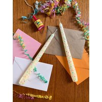 Sprinkles Confetti Spitzkerzen - Handbemalt Party Eis Kuchen Donut Hochzeit Feier Geburtstagskerzen Vegan von amberdodds
