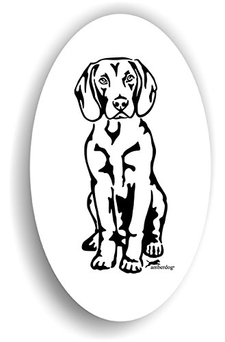 amberdog Bayerischer Gebirgsschweißhund Sticker – ovaler Hunde Aufkleber 16x11 cm | Weiß mit schwarzem Motiv | Für Auto, Tür, Laptop, Spiegel Hundesilhouette – Made in Germany von amberdog