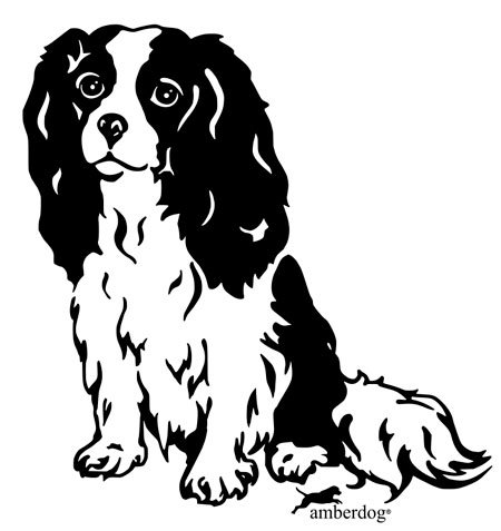 amberdog Cavalier King Charles Spaniel Auto Aaufkleber Art.Nr.AT0164, Wohnwagen Wohnmobil Aufkleber (20x15cm, schwarz) von amberdog