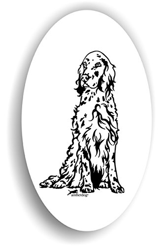 amberdog English Setter Sticker – Hundeaufkleber 16x11 cm | Weiß mit schwarzem Aufdruck | Für Auto, Laptop, Spiegel, Kinderzimmer, Tür | Hundemotiv von amberdog