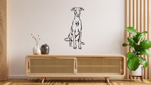 amberdog Galgo Fensterfolie Autoaufkleber Art.Nr.AT0217 Aufkleber für Auto Wohnmobil Wohnwagen Autoaufkleber (schwarz, 30cm) von amberdog
