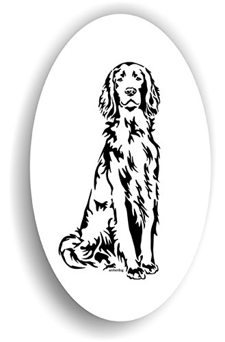 amberdog Irish Setter Hundesticker – Oval 16×11 cm – Aufkleber für Laptop, Möbel, Tür, Auto, Wohnmobil & Kinderzimmer von amberdog