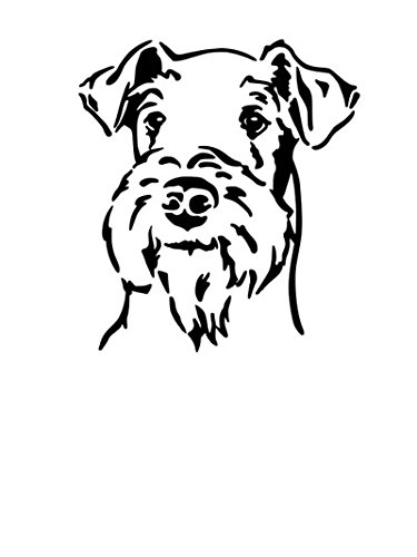 amberdog Welsh Terrier Kopf Art.Nr.ATK0161 Aufkleber für Auto Wohnmobil Wohnwagen Autoaufkleber (20x15cm, schwarz) von amberdog