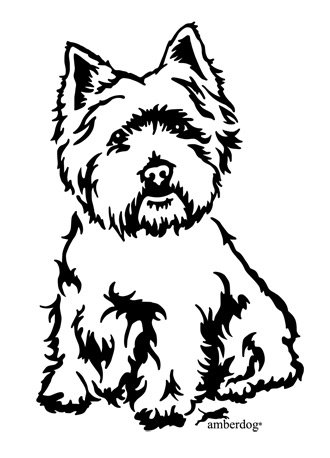 amberdog West Highland White Terrier Westie Autoaufkleber Art.Nr.AT0114, Aufkleber (20x15cm, weiß) von amberdog