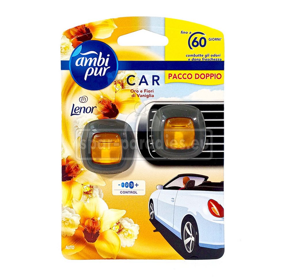 ambi pur Raumduft Ambi Pur Car Lufterfrischer Gold & Vanilleblüten Duo-Pack, 2 x 2 ml von ambi pur