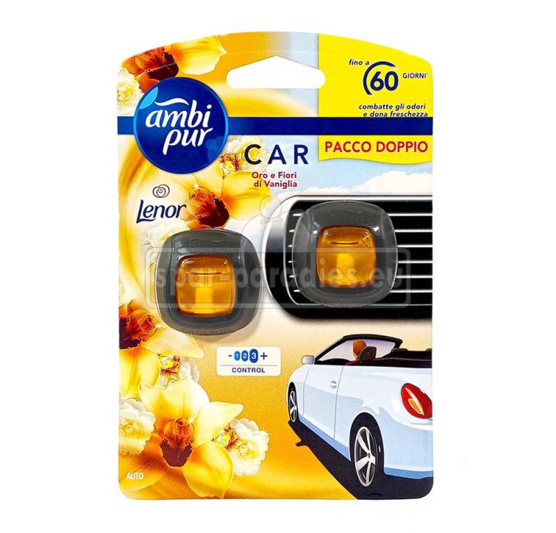 ambi pur Raumduft Ambi Pur Car Lufterfrischer Gold & Vanilleblüten Duo-Pack, 2 x 2 ml von ambi pur