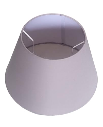 Designer Lampenschirm Grau Leinen rund konische Form Ø 25 bis 40cm von ambiente-lebensart.de